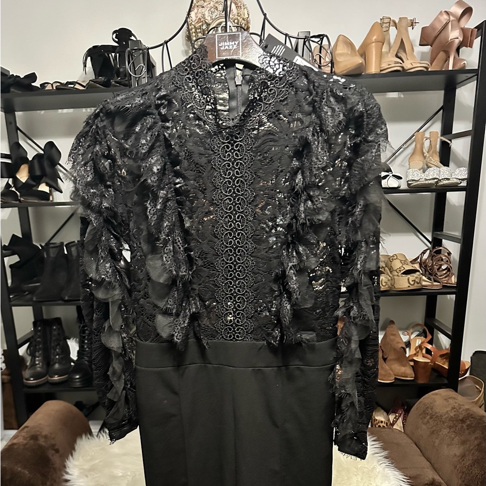 Black Lace Top Jumpsuit